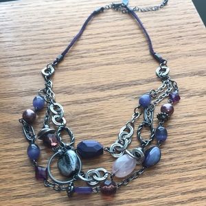 Purple fashion necklace.